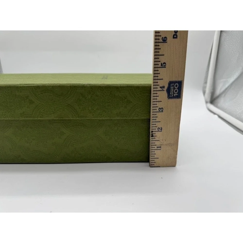 Gucci Green Embossed Damask Storage Box with Dust Bag and Accessories Set